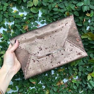 BCBG Sequin Bronze Clutch